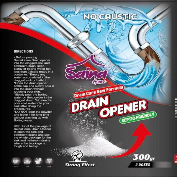 SainaHome Drain Opener Powder | Hair Drain Clog Remover | Drain Cleaner For Toilets, Sinks, Tubs - Septic Safe